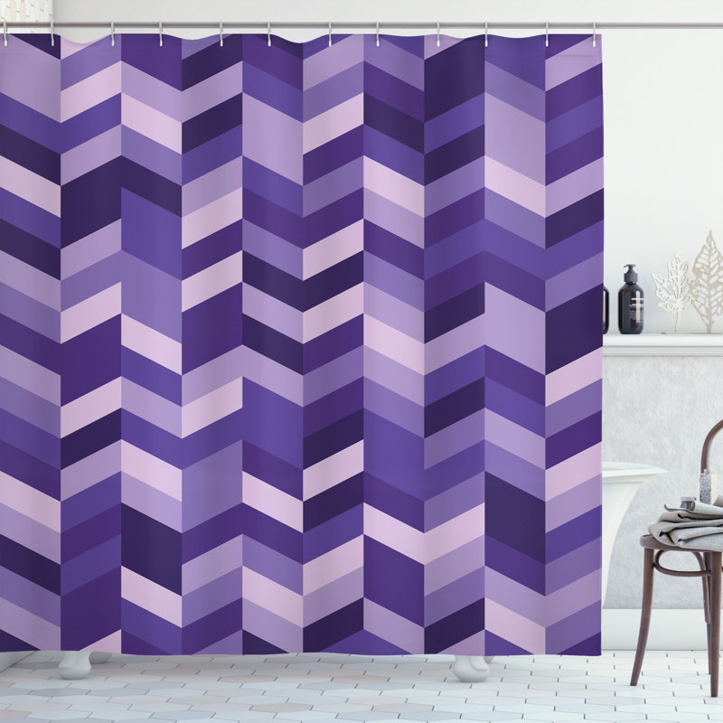 Ensemble de rideau de douche + crochets, H 75 po x l 69 po, Bleu violet