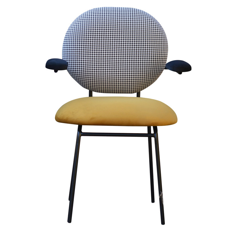 Plum Upholstered Armchair, Gold