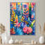«Blue Pink Palms Desert Paradise III», impression d'art mural palmiers et palmiers-388336622-427099575