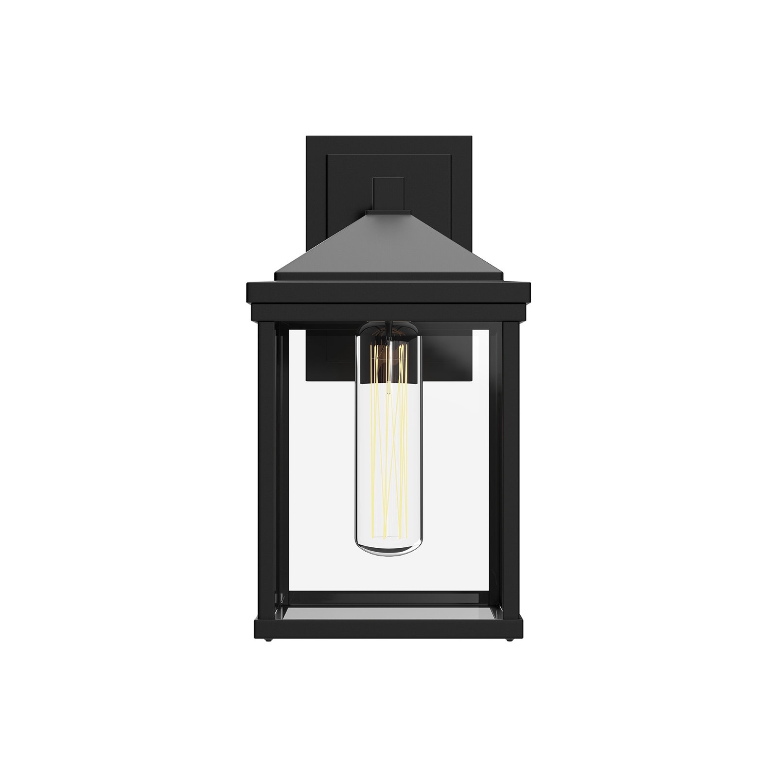 Single Light Outdoor Wall Light, 14.875" H x 7.875" W x 8.625" D