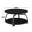 Ensemble de table ronde 3 pièces avec 3 tablettes ouvertes gris anthracite foncé