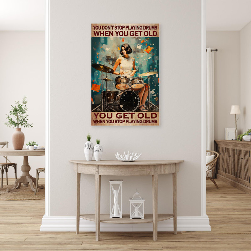 «Llyn When You Stop Play Drums On», reproduction sur toile, H 36 po x l 24 po x P 1,25 po