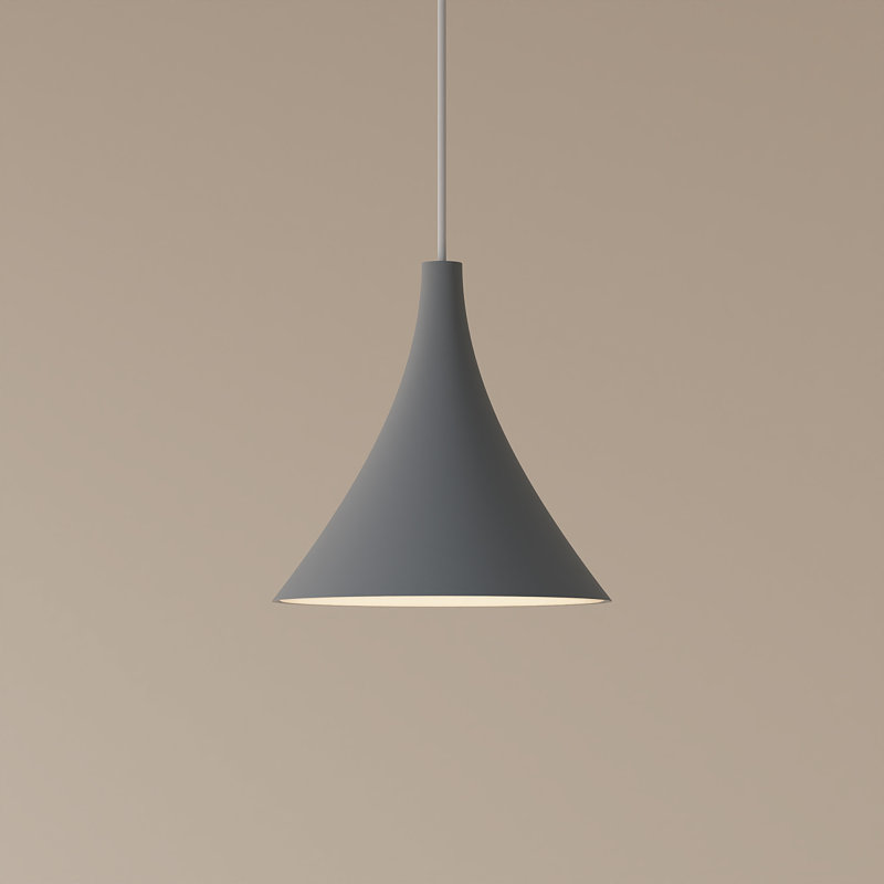 Gota Pendant Light, Walnut, White, 14" H x 9.84" W x 9.84" D