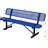 6 Ft. Outdoor Bench With , Blue - Weather- Metal For Gardens, Patios Perforated Design Steel Living Areas &