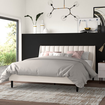 Afraa Tufted Upholstered Low Profile Platform Bed by Wade Logan