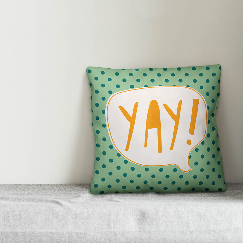 Yay! Yay! Coussin décoratif, vert