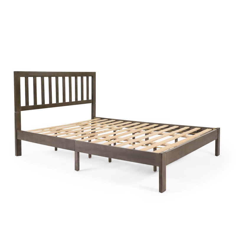 Stella Solid Wood Platform Bed, Gray