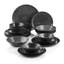 Service de table en porcelaine noire Artisan Stardust (service de 24 pièces pour 6 personnes)