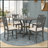 5-Piece Round Dining Table And Chair Set With Special-Shaped Legs And An Exquisitely Designed Hollow Chair Back For Dining Room (Gray)-1804030347
