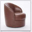 Fauteuil d'appoint pivotant en cuir à grain supérieur avec rotation à 360 °, design Mid-Century moderne pour le salon et le bureau-537325785