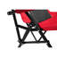 Chaise de patio rouge avec porte-gobelet, support robuste de 250 lb, pour l'extérieur, le camping et le jardin