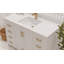 Ensemble de meuble-lavabo simple 48 po avec plateau en quartz blanc Rooh-101808779-101808784