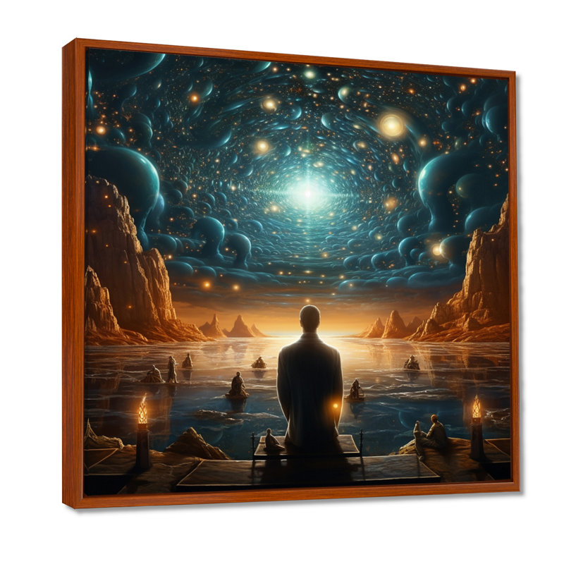 Cravets - Skull Wall Art Print, Brown Floater Framed Canvas, 36" H x 36" W x 1.5" D