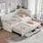  Linen Fabric Upholstered Daybed, Sofa Bed with Trundle and 3 Storage Drawers-2118707784-2118707785
