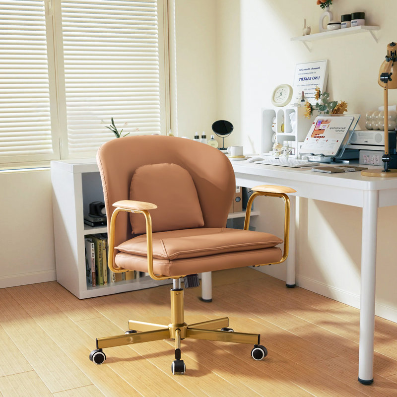 Fauteuil de bureau ergonomique en similicuir, Brun