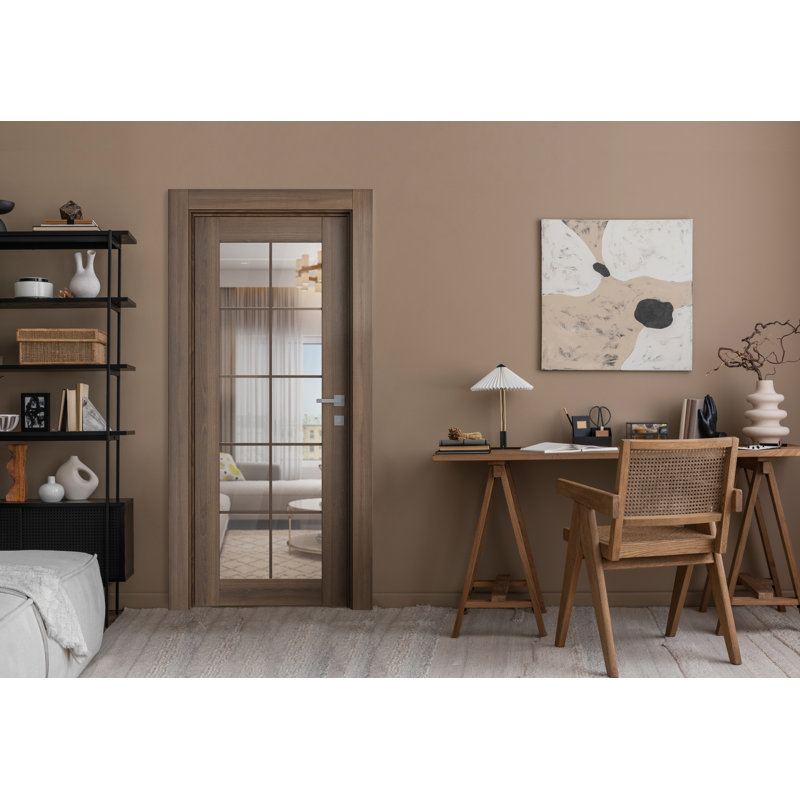 Intérieur en verre manufacturé Avon 10 Lite facile à faire soi-même comme une porte pré-montée, Pacane, Oui