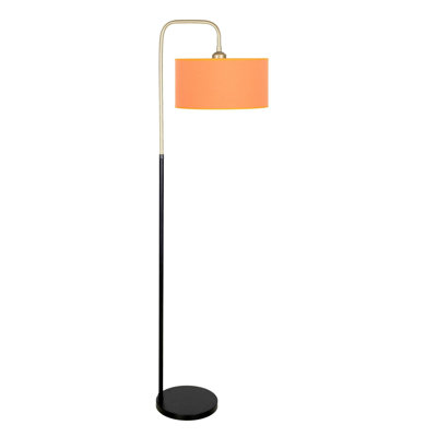 Lampe sur pied moderne avec corps en métal, finition orange, 15,7 po de diamètre x 63,0 po de hauteur | Douille E27 (40 W maximum), comprend les instructions d'installation | Éclairage élégant pour le salon, la chambre à coucher et les espaces de bureau