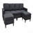 Linen Upholstered Modular Sectional With 2 Ottomans