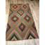 Tapis tissé à la main Kilim Oushak avec motif géométrique dans des couleurs pastel pour Boho Home Decor