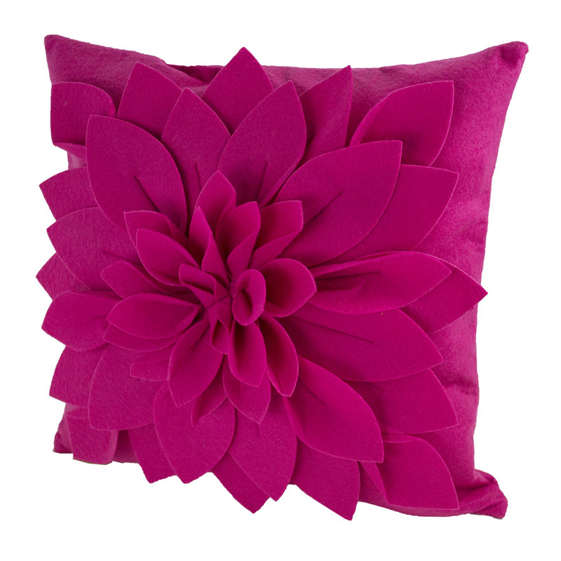 Sara's Garden Polyester Throw Square Pillow Cover, Fuchsia