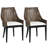 Contoured Rattan Wrapped Back Upholstered Arm Accent Chair