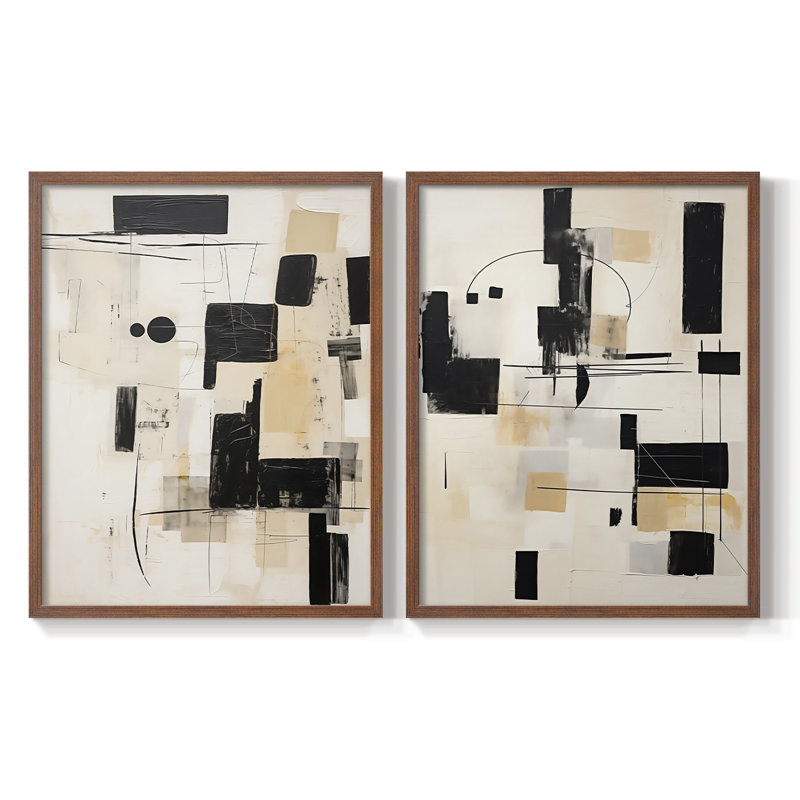 ABSTRACT Series CCCLXXIII-Premium Framed Print -Ready to Hang - No Nails Required - No Nails Required, Walnut, 11" H x 18" W