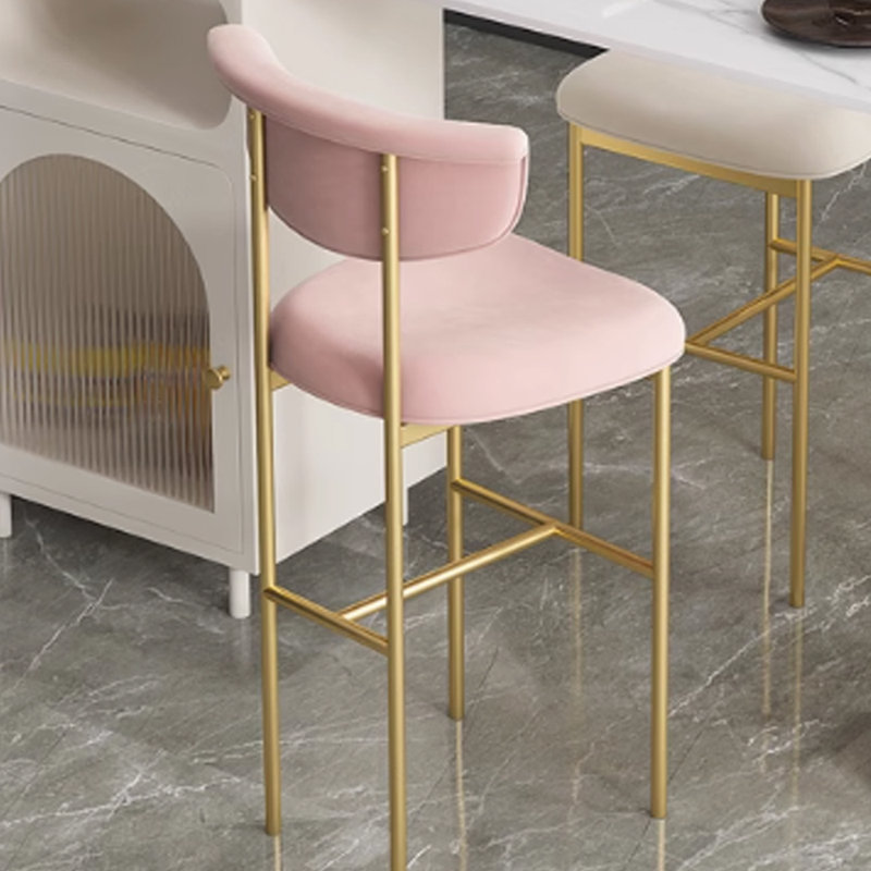 Table en pierre claire de luxe, White, 41.3"H x 62.9"L x 15.7"W, Pink/Gold