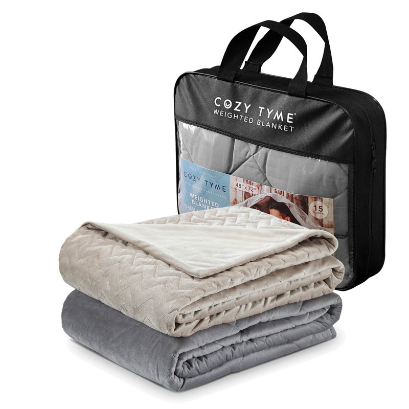 Couverture lestée pour chambre Enia, l 60 po x L 80 po, Taupe, 20 lb