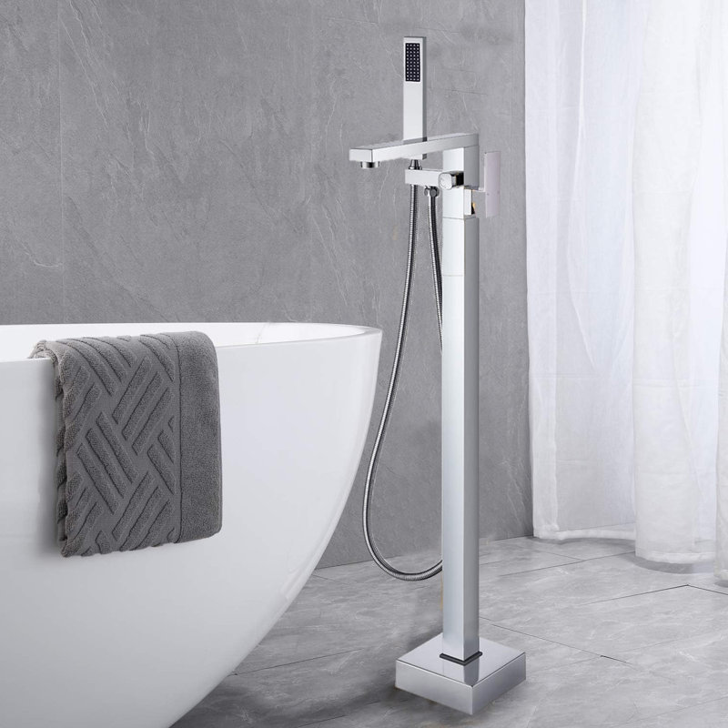 Floor Tub Filler with Diverter, Chrome