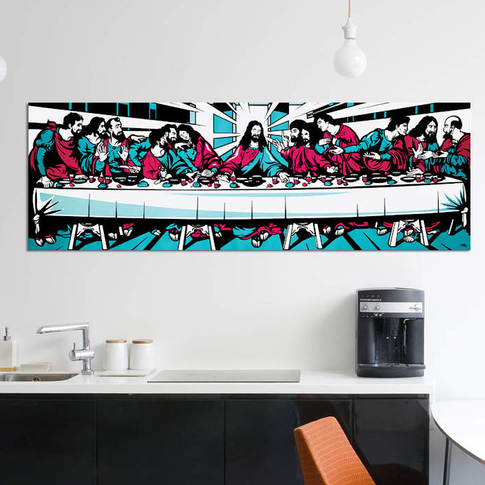 «The Last Supper Blue», impression sur toile, H 12 po x l 36 po x P 1,5 po, Toile tendue