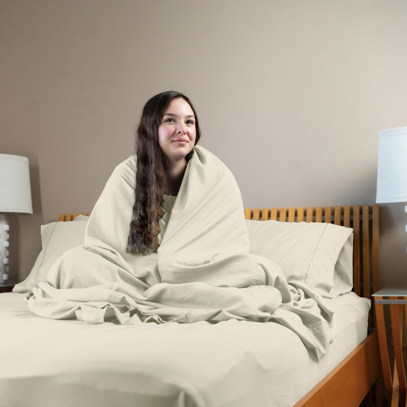 Ultra Soft Bamboo Sheet Set - 4 Pc Set - Wrinkle Resistant - Cooling Sheets with Deep Pockets, Cream