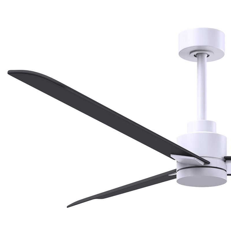 Alessandra Outdoor Downrod Ceiling Fan, Matte Black, Matte White