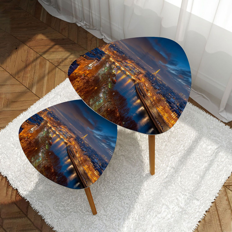 Ensemble de 2 tables basses gigognes Triangle