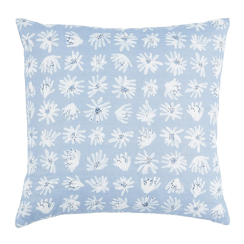 Schumacher x Caroline Z Hurley Meadow Rock Pillow, 18" x 18", Blue