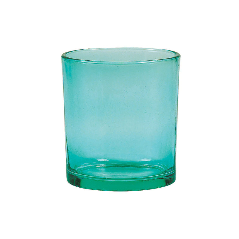 Glass Table Vase, Teal, 4.9" H x 8.4" W x 10.9" D