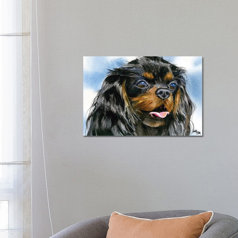 Cavalier - Cavalier King Charles Spaniel - Black And Tan by Judith Stein - Wrapped Canvas Painting