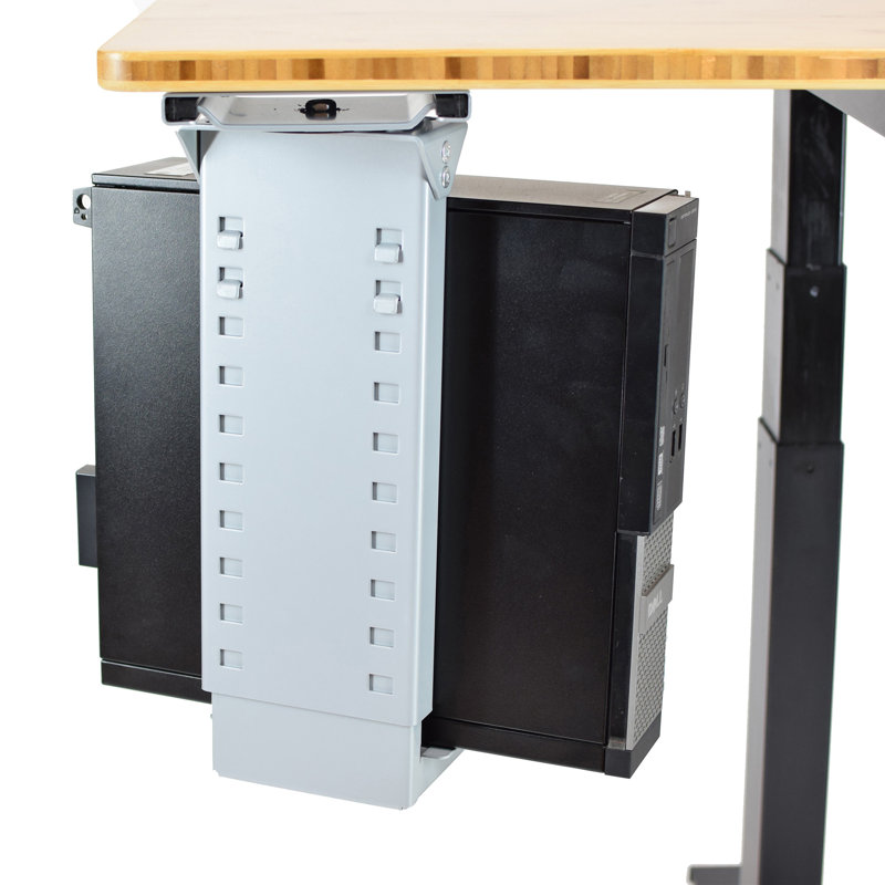 Uncaged Ergonomics® CPU1 Under-Desk Steel CPU Holder, 21" H x 2.63" W x 5.13" D
