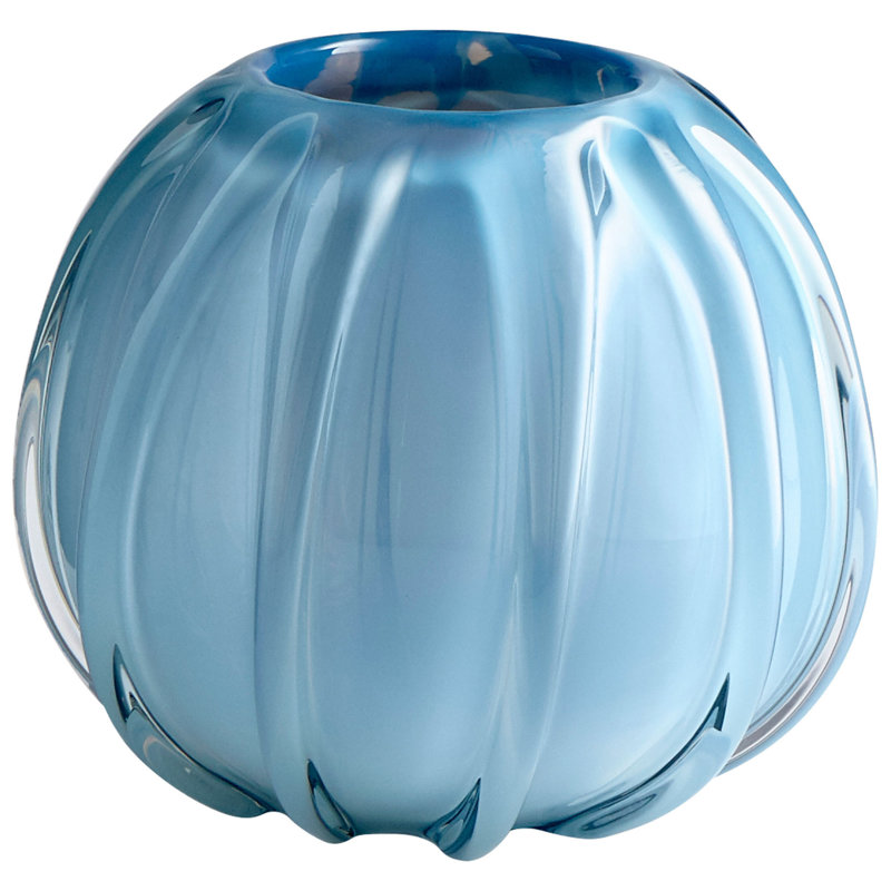 Artic Glass Table Vase, 7.5" H x 9" W x 9" D