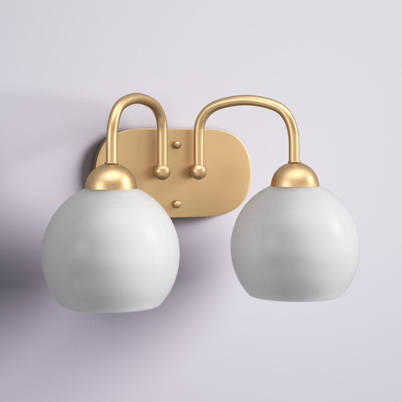 Éclairage pour salle de bain 2 lumières à intensité variable Alayna, Doré vieilli