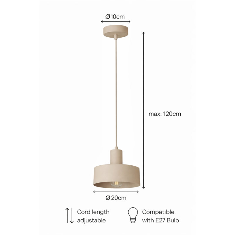- Light Pendant, Matte Beige