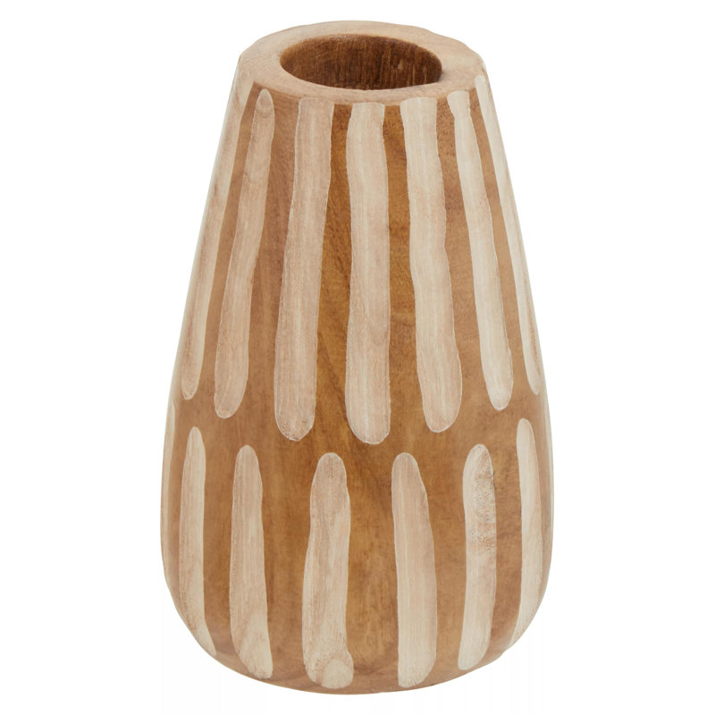 Ayr Handmade Wood Table Vase, 23cm H x 13cm W x 13cm D