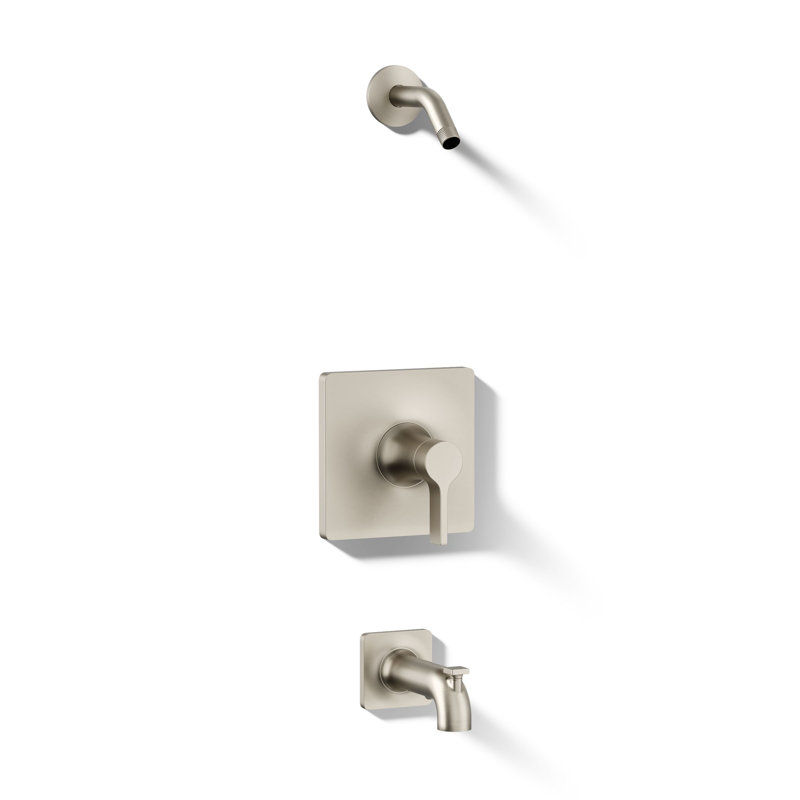 Ensemble de garniture de baignoire et douche Venite Rite-Temp, sans pomme de douche, Nickel brossé