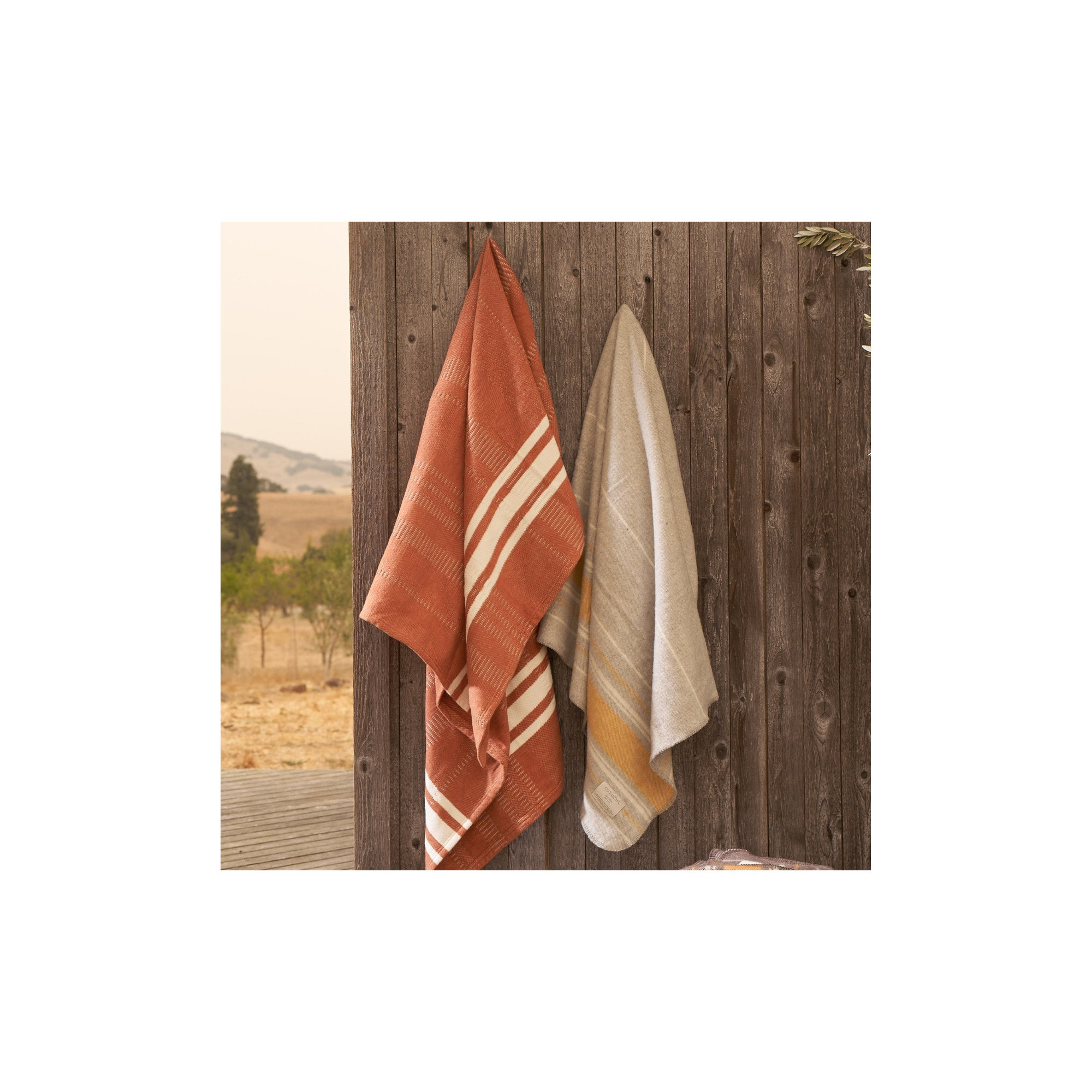 Cirrus Cotton Hand Woven Throw Blanket, Spice