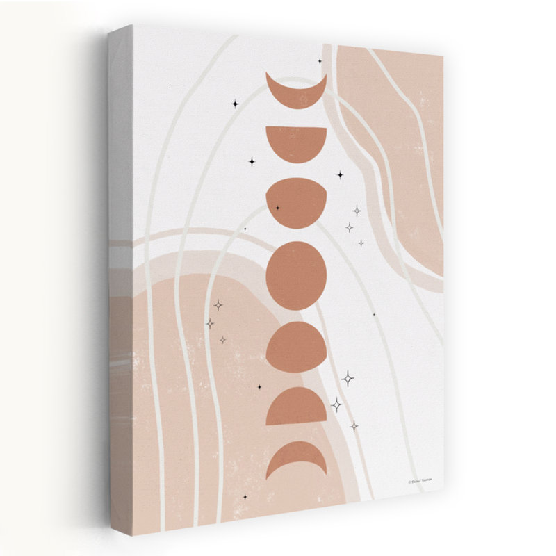 Désert, lune, phase, paysage contemporain contemporain, art naturel, H 36 po x l 24 po