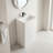 Pensen 35'' Tall Solid Surface Rectangular Pedestal Sink Bathroom Sink with Overflow