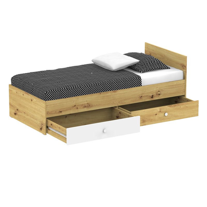 Nantes EU Single - 90 X 200 Cm Bed, White high gloss