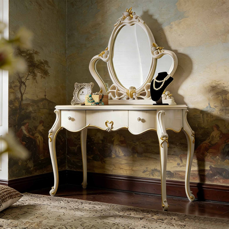 Coiffeuse de luxe sculptée de style européen