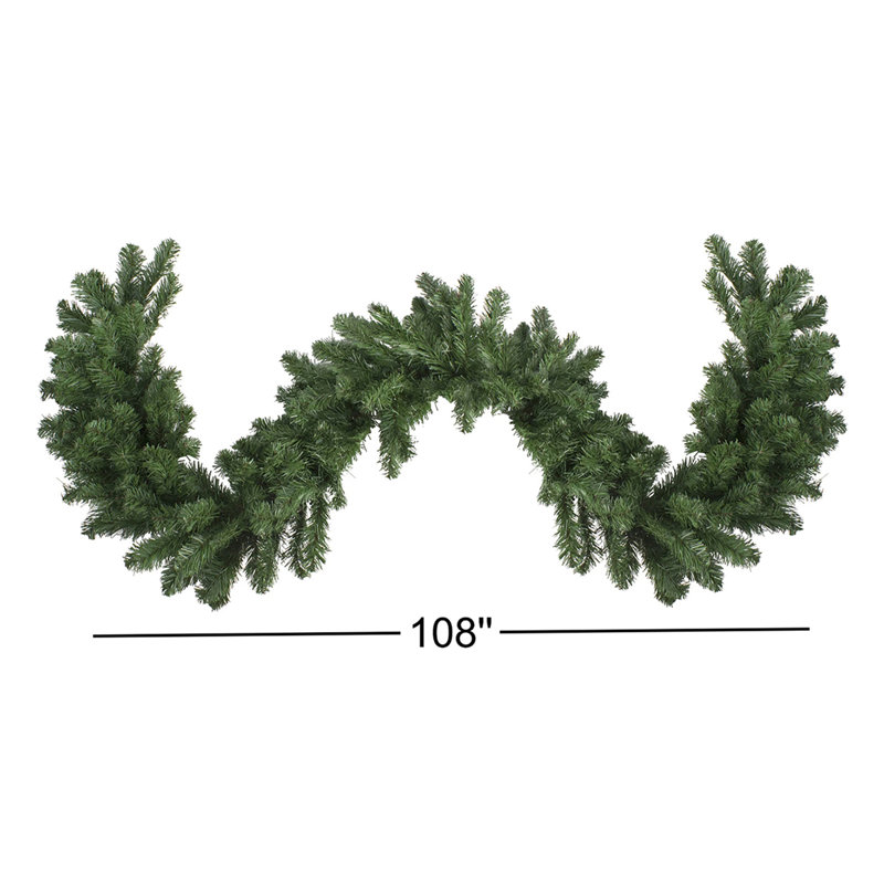 9 ft Green Artificial Pine Christmas Garland with Bendable Wire