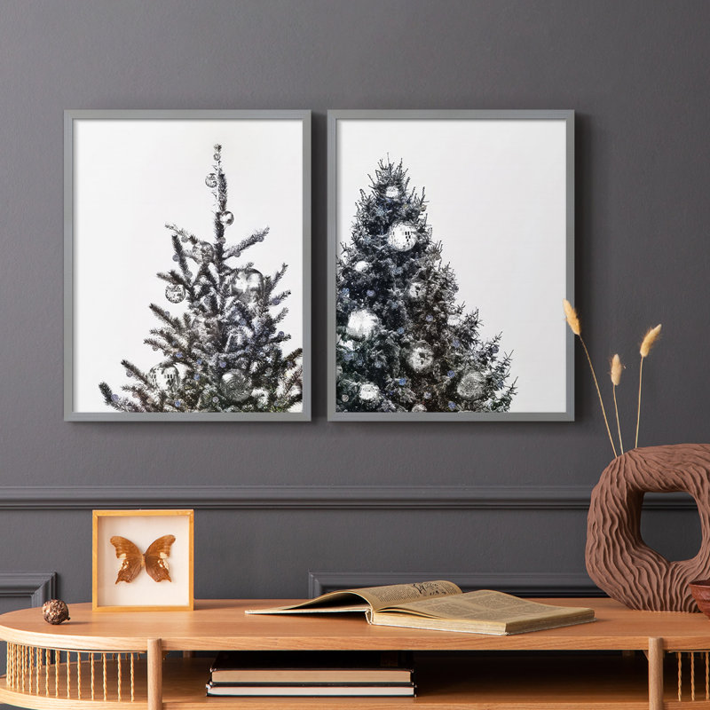 Arbre de Noël disco I - impression encadrée de qualité supérieure - prêt à être accroché - aucun clou requis - aucun clou requis