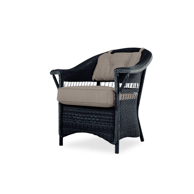 Nantucket Outdoor Dining Armchair, Rumba Nickel, Ebony